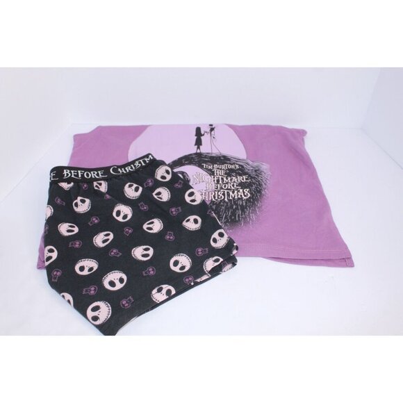 Dinsey Nightmare Before Christmas Sleep 2 Piece Set Women's S Purple Black NWT - Picture 11 of 12